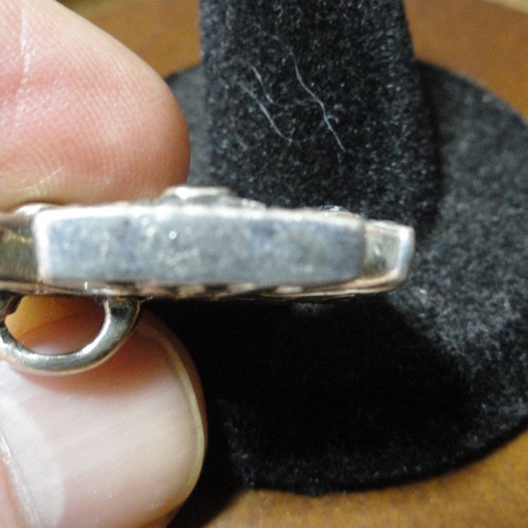 Sterling Silver 925 Iron Cross Pendant W/ Citrine,Garnet,Blue Topaz Crys… - Picture 4 of 5